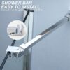 Stainless Steel Frameless Shower Door Fixed Panel Wall to Glass Support Bar for 1/4" to 3/8" Thick Glass by KAFENDA (500mm / 19.7", Polished Chrome)