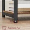 VASAGLE Side Table, Small End Table, Tall Nightstand for Living Room, Bedroom, Office, Bathroom, Rustic Brown and Classic Black ULET273B01