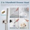 Aolemi Ceiling Mount Shower System with Rainfall Shower Head and Handheld,High Pressure Shower Faucet Set Fixture Combo with 2 in 1 Handheld Spray Rough-in Valve,16 Inch Shower Head Brushed Nickel