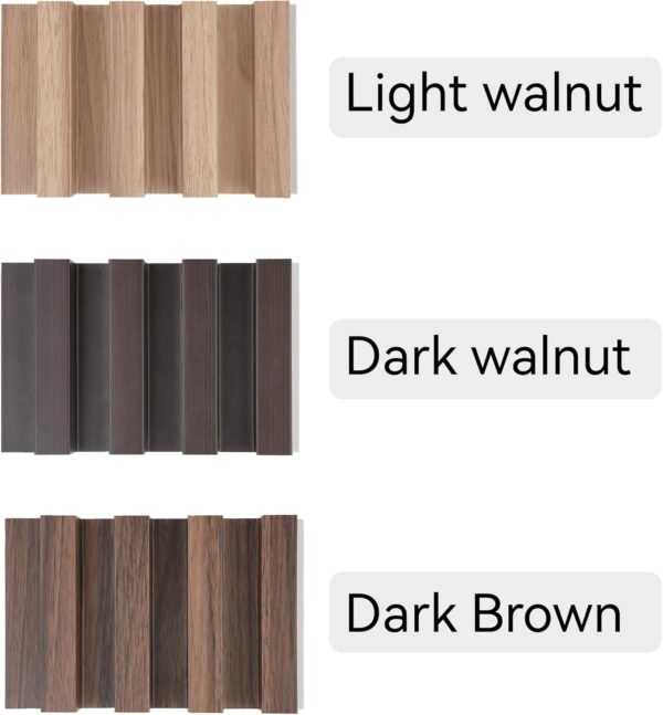 WPC Slat Wall Panels, 3-Pack 6.2 x 4 in Decorative Acoustic Slats 3D Wall Panels, Water-Proof and Easy Installation, Samples Pack