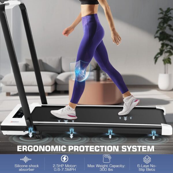 ANCHEER Under Desk Treadmill with Incline, 3 in 1 Walking Pad Treadmill with Remote Control, 2.5HP Folding Treadmill for Home, 300lbs Weight Capacity Quiet Jogging Running Electric Machine