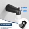 2 Handle Shower Faucet Set with Tub Spout Bathtub Shower Faucet Combo Set Shower System Complete Tub and Shower Trim Kit Matte Black Wall Mounted Two Handles Shower Fixtures