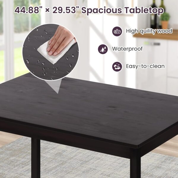 Dkelincs 5 Piece Dining Table Set Kitchen Table and Chairs for 4 Modern Wooden Rectangular Dining Room Table with 4 Chairs for Kitchen, Restaurant, Small Space, Dark Brown