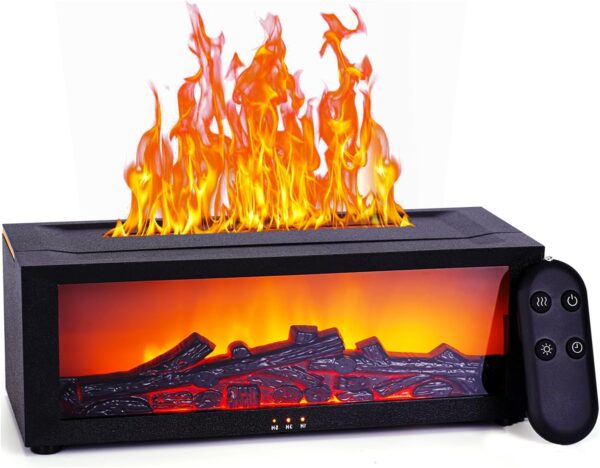 Fireplace Humidifier Diffuser, Mini Fireplace Diffusers for Essential Oils, 7 Colors Flame Diffuser with Remote, 150ml Bonfire Diffuser Cool Mist Humidifiers Aromatherapy Diffuser, Timer, Auto-Off