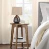 VASAGLE Side Table, Small Round End Table with Lower Shelf, Nightstand for Small Spaces, Living Room, Bedroom, Rustic Walnut ULET283T41