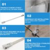 Stainless Steel Frameless Shower Door Fixed Panel Wall to Glass Support Bar for 1/4" to 3/8" Thick Glass by KAFENDA (500mm / 19.7", Polished Chrome)