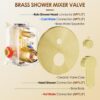 Shower System with Tub Spout, Shower Faucet Set with 10-Inch Rain Shower Head, Handheld Shower head and Shower Faucet Trim valve, Wall Mounted Bathroom Shower Combo Set,Gold