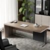 WESOME 70.87 Inch Executive Office Desk, Modern Executive Office Desk for Home Office,Mahogany Ford Executive Desk,Business Furniture Desk Workstation (Left, 70.87×35.5×30 in)