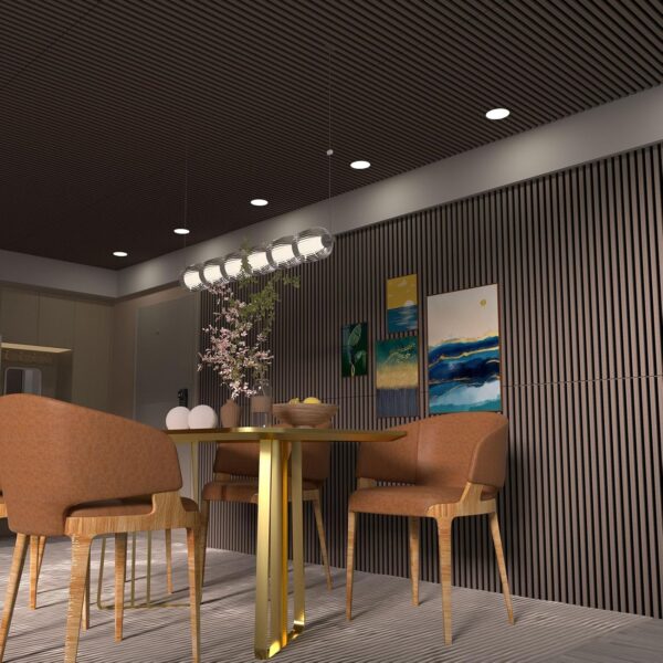 2PCS Wood Wall Panels, 3D Fluted Sound Absorbing Slat Wall Paneling in Walnut, Wood Finish Sound Proof for Wall and Ceiling 47.2" x23.6"/ Sheet