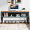 Tribesigns 63" Executive Desk with Reversible File Cabinet, Large L-Shaped Office Desk with Drawers, Business Furniture Workstation for Home Office