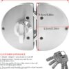 Fits on 1/2" Glass,10 mm -12 mm, Glass Door Lock, Stainless Steel Double Bolts Swing Push Sliding Access Control Office Glass Door Lock with 5 Keys