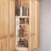 Rev-A-Shelf 8" Pullout Storage Organizer for Wall Kitchen Cabinets, Sliding Adjustable Shelves for Spice Rack or Cans, Wood and Chrome, 448-WC-8C