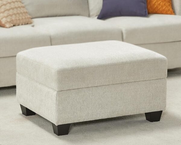 VanAcc Ottoman with Storage, Modern Sofa- Upholstered Ottoman, Comfy Sofa with Extra Deep Seats, Couch for Living Room Bedroom, Beige Chenille