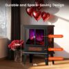 BLITZHOME 18'' Electric Fireplace Heater, 2 Heating Mode 750/1500W, 3D Realistic Flame, Thermostat Control, Safety Protection, Portable Freestanding Fire Places Stove for Home, Small Space