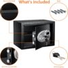 Amazon Basics Steel Security Safe and Lock Box with Electronic Keypad - Secure Cash, Jewelry, ID Documents, 0.5 Cubic Feet, Black, 13.8" W x 9.8" D x 9.8" H