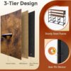 WLIVE Led Dresser TV Stand for Bedroom, Entertainment Center with LED Lights and Power Outlet, 6 Drawer Dressers with Double Open Shelves, Rustic Brown TV Stands