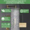 VANFOXLE Shower Faucet Set Brushed Gold Shower System,Push Button Diverter Shower Faucet with 2 in 1 Handheld, Wall Mount 10 Inch Shower Head with 6 Inch Shower Head