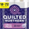 Quilted Northern Ultra Plush Toilet Paper, 18 Mega Rolls = 72 Regular Rolls, 3X Thicker*, 3 Ply Soft Toilet Tissue