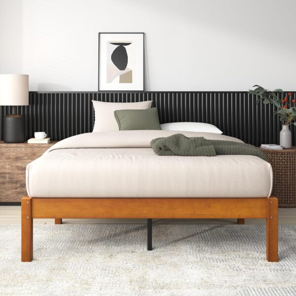 ZINUS Ellie 14 Inch Bamboo Platform Bed Frame, Wood Slat Support, No Box Spring Needed, Easy Assembly, Queen