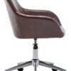 BTEXPERT Mid Back Home Computer Desk Chair, Office Task Chair with Wheels, Swivel Height Adjustable Faux Leather Chair, White Comfy Leather Desk Chair, Brown (5176)