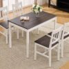 816VGSE3BLL._AC_SL1500_.jpg chairus Dining Table Set for 4 Farmhouse Dining Table and Chairs Set Wooden Rectangle Dinette Set of 5 for Small Space Kitchen Dining Room Living Room, Brown/White