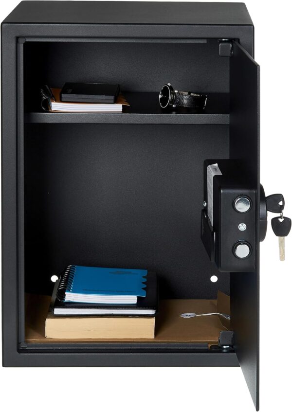 Amazon Basics Small Safe For Home, Steel Security, Electronic, Programmable Keypad Lock Box, 1.8 Cubic Feet, Black