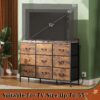 WLive TV Stand for 55 inch, White LED Dresser with Charging Station, 9 Drawer Chest of Drawers for Bedroom & Living Room