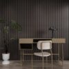 2PCS Wood Wall Panels, 3D Fluted Sound Absorbing Slat Wall Paneling in Walnut, Wood Finish Sound Proof for Wall and Ceiling 47.2" x23.6"/ Sheet