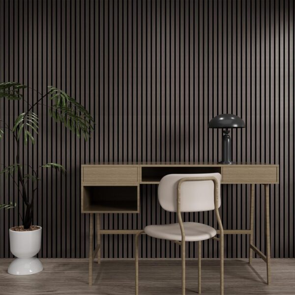 2PCS Wood Wall Panels, 3D Fluted Sound Absorbing Slat Wall Paneling in Walnut, Wood Finish Sound Proof for Wall and Ceiling 47.2" x23.6"/ Sheet