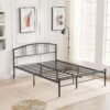 VECELO Queen Size Bed Frame with Headboard and Footboard, Metal Platform Mattress Foundation, Sturdy Steel Slat/No Box Spring Needed/Under Bed Storage/Easy Assembly