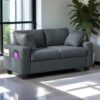 YITAHOME 60" Comfy Upholstered Sofa Couch with Extra Deep Seats, Modern 2-Seater Couch Sleeper with Side Pocket, Loveseat for Living Room Apartment Office, Easy Assembly, Grey