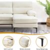 Ihanherry 85” Convertible Sectional Sofa Couch, 3 Seat Sofa for Living Room L-Shaped Modern Chenille Fabric Modular Sofa Reversible Wide Chaise & Fluffy Armrests for Apartment (Beige)