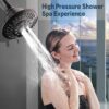 BRIGHT SHOWERS Shower Head High Pressure Rain Showerhead 5 Spray Setting Fixed Shower head Angle Adjustable Bathroom Showerhead, Oil Rubbed Bronze