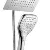 Dream Spa Ultra-Luxury 9" Rainfall Shower Head/Handheld Combo. Convenient Push-Button Flow Control Button for easy one-handed operation. Switch flow settings with the same hand! Premium Chrome
