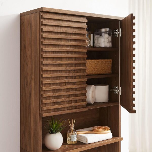 Modway Render Storage Cabinet, Walnut