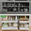 4 Pack Pull Out Cabinet Organizer Expandable (12"-20“ Width), 21'' Deep Pull Out Drawers for Cabinets, Adhesive with Nano Film, Heavy Duty Sliding Drawer for Pantry in Kitchen, Bathroom (White)