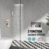 SR SUN RISE Brass 10 Inches Ceiling Mounted Shower System Brushed Nickel Bathroom Luxury Rain Mixer Shower Combo Set Ceiling Install Rainfall Shower Head System