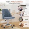 DUMOS Office Desk Chair, Modern Cute Rolling Vanity Swivel Task Seating with Wheels, Comfortable Back Seat Armless for Home, Bedrooms, Study, Student, Adults, Make-Up, Dressing Room