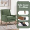 COLAMY Modern Wingback Living Room Chair Set of 2, Upholstered Fabric Accent Armchair, Single Sofa Chair with Lounge Seat and Wood Legs for Bedroom/Office/Reading Spaces, Green