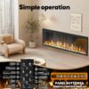 Smart 36" WiFi-Enabled Electric Fireplace Heater, Recessed in-Wall and Wall-Mounted Linear Fireplace,Compatible with Alexa,13 Adjustable Flame Color and 5 Brightness,1500/750 Watt Heater,Black