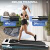 ANCHEER Under Desk Treadmill with Incline, 3 in 1 Walking Pad Treadmill with Remote Control, 2.5HP Folding Treadmill for Home, 300lbs Weight Capacity Quiet Jogging Running Electric Machine