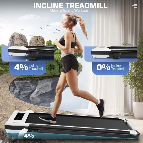ANCHEER Under Desk Treadmill with Incline, 3 in 1 Walking Pad Treadmill with Remote Control, 2.5HP Folding Treadmill for Home, 300lbs Weight Capacity Quiet Jogging Running Electric Machine