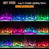 3 Sided Electric Fireplace, 80 inch Fireplace Inserts Fire Place Heater, Realistic 251 RGB Flame with 3 LED Lights, Smart WiFi, Remote Control, Log and Crystals