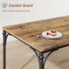Dining Table Set for 4, Kitchen Table and Chairs, 5-Piece Metal and Wood Indoor Modern Rectangular Dining Table Furniture Set for Kitchen, Dining Room, Dinette, Breakfast Nook w/ 4 Chairs