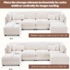 125 Inch Oversized Corduroy Modular Sectional Sofa, U Shaped Modular Couch with Storage, 6 Seat Convertible Corduroy Couch, Comfy Sectional Couches for Living Room with Memory Foam, Beige