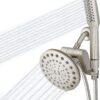 Waterpik High Pressure Pulsating Shower Wand and Rain Shower Head Combo with Extra-Long 8-Foot Metal Hose, HairWand Pulse Spa System 12 Spray Modes for Hair and Body, Brushed Nickel