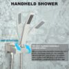 Shower System with Tub Spout, Wall Mounted Shower Faucet Set for Bathroom with 12 Inch Rain Shower Head and Handheld Shower Head Set, Brushed Nickel