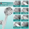 81JkQypslSL._AC_SL1500_.jpg Shower Head, High Pressure 8-Mode Handheld Shower Heads - Anti-clog Nozzles, with Stainless Steel Hose and Adjustable Overhead Bracket Handheld Spray Combo