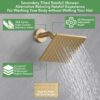 VANFOXLE Shower Faucet Set Brushed Gold Shower System,Push Button Diverter Shower Faucet with 2 in 1 Handheld, Wall Mount 10 Inch Shower Head with 6 Inch Shower Head