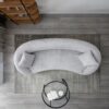 93” Modern Minimalist Curved Sofa Couch for Living Room, Unique Design, Chenille Cloud Couch with Soft Comfortable Upholstered for Bedroom, Apartment, Home Office (Gray Chenille)